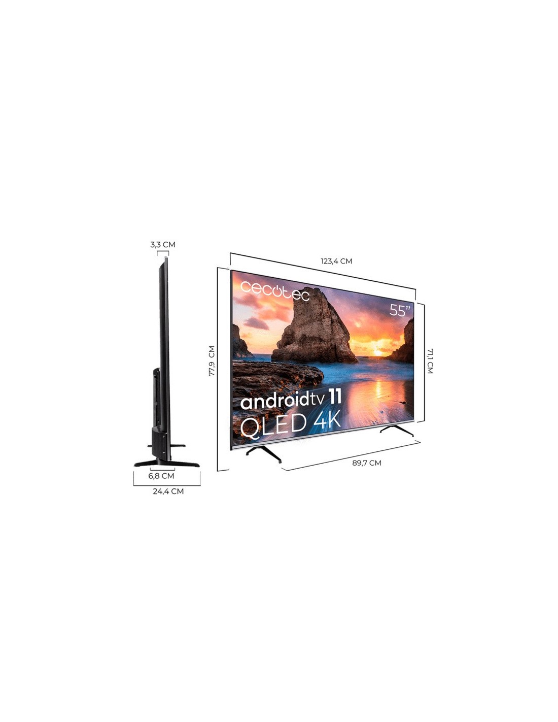 TELEVISOR QLED CECOTEC 55 UHD 4K SMART TV ANDROID WIFI BLUETOOTH DOLBY
