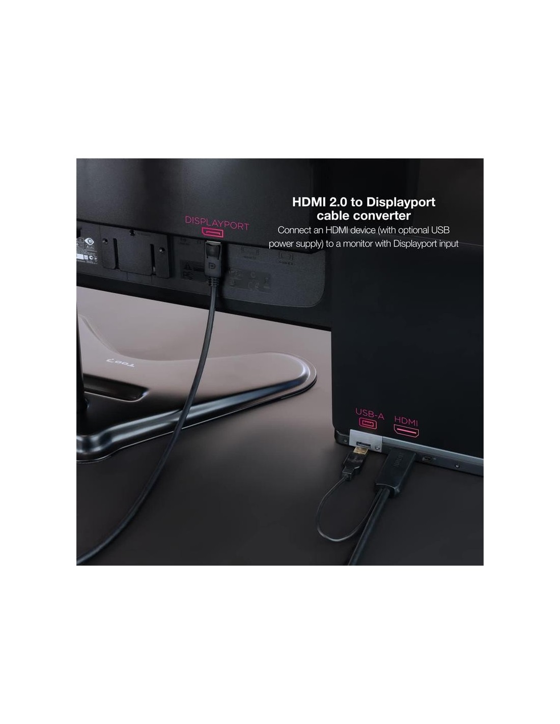CABLE CONVERSOR NANOCABLE HDMI A DISPLAYPORT 1.8M BLACK