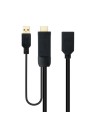 CABLE CONVERSOR NANOCABLE HDMI A DISPLAYPORT 20CM BLACK