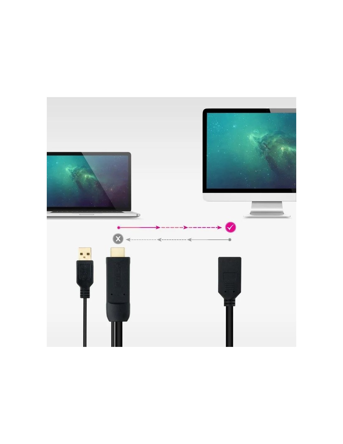 CABLE CONVERSOR NANOCABLE HDMI A DISPLAYPORT 20CM BLACK