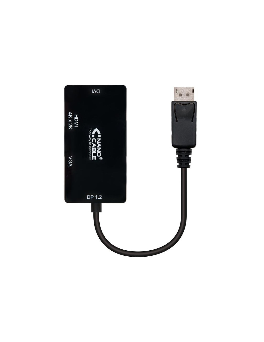 CABLE CONVERSOR DP A VGA+DVI+HDMI 3-1 15CM BLACK
