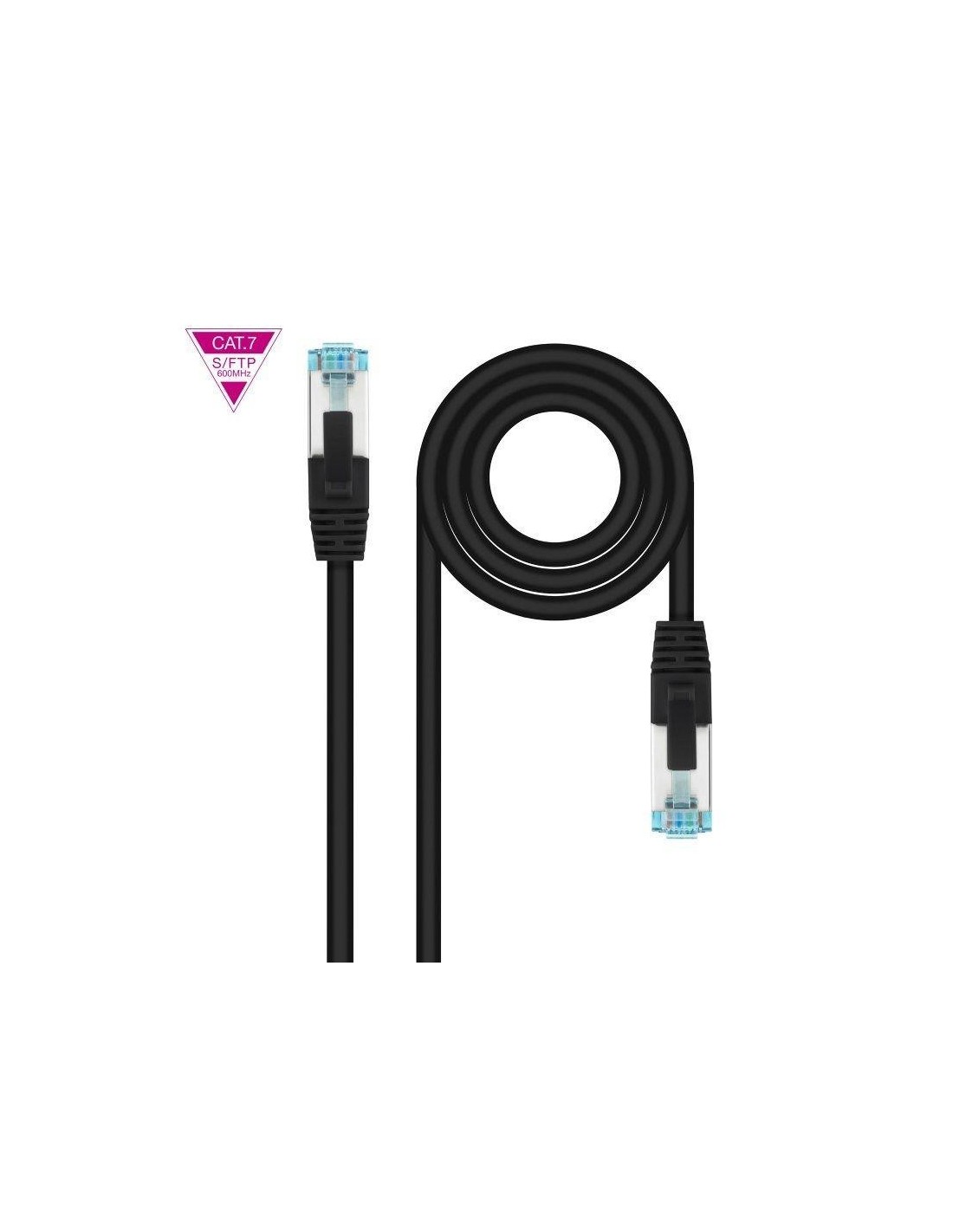 CABLE DE RED CAT.7 S/FTP 0.5M NANOCABLE BLACK
