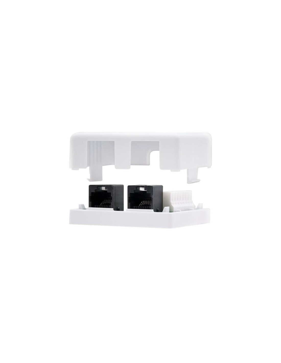 ROSETA DE PARED NANOCABLE 2XRJ45 CAT.6 UTP WHITE