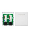 ROSETA DE PARED NANOCABLE 2XRJ45 CAT.6 UTP WHITE
