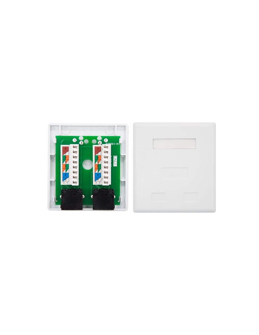 ROSETA DE PARED NANOCABLE 2XRJ45 CAT.6 UTP WHITE