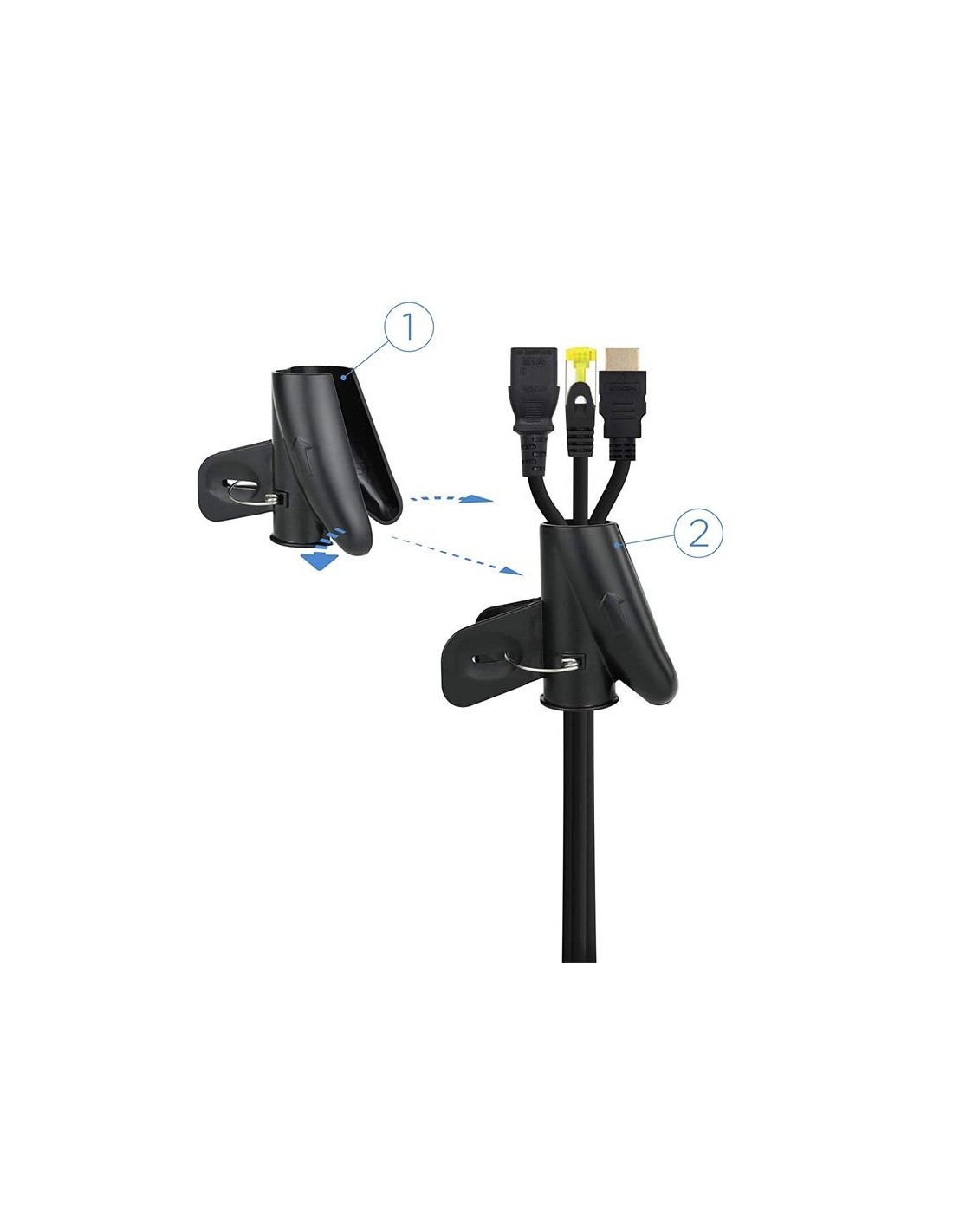 ORGANIZADOR DE CABLE NANOCABLE FLEXIBLE 25MM 1M BLACK
