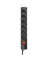 REGLETA TRUST 6 SCHUKOS INTERRUPTOR 1,8M BLACK