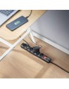 REGLETA TRUST 6 SCHUKOS INTERRUPTOR 1,8M BLACK