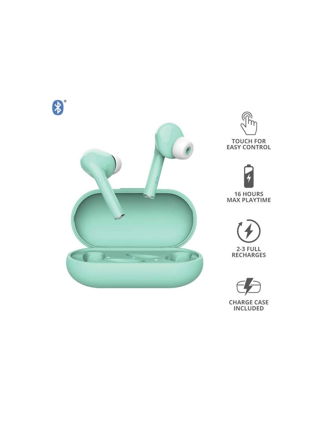 AURICULARES TRUST NIKA TOUCH EARPHONES BLUETOOTH WIRELESS TURQUOISE