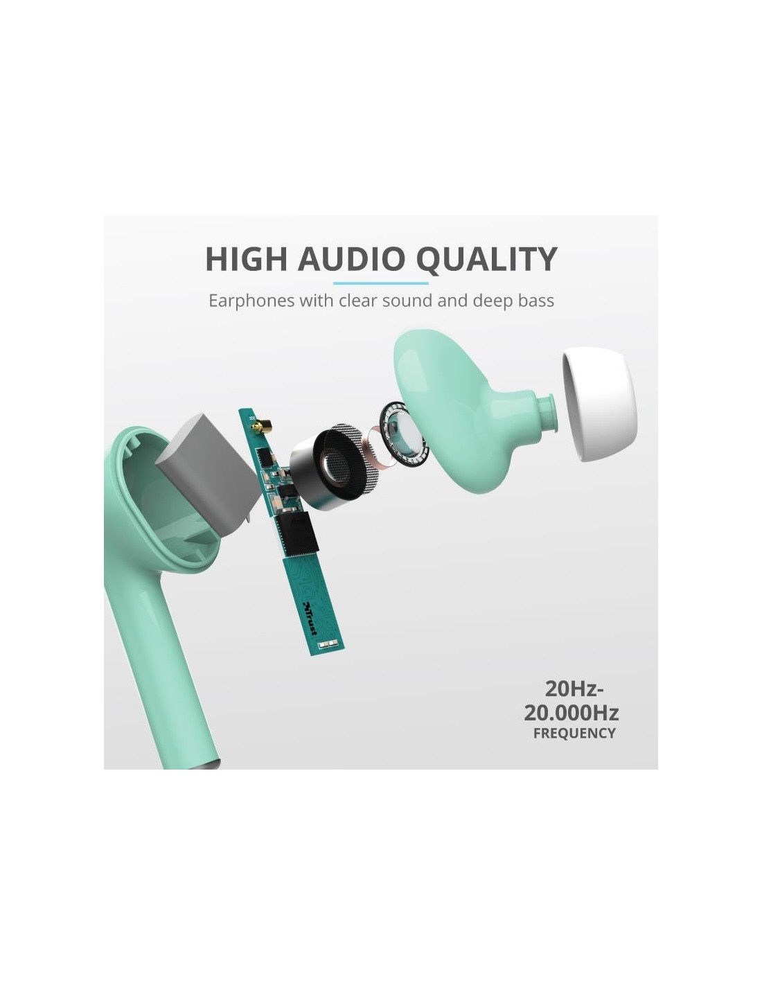 AURICULARES TRUST NIKA TOUCH EARPHONES BLUETOOTH WIRELESS TURQUOISE