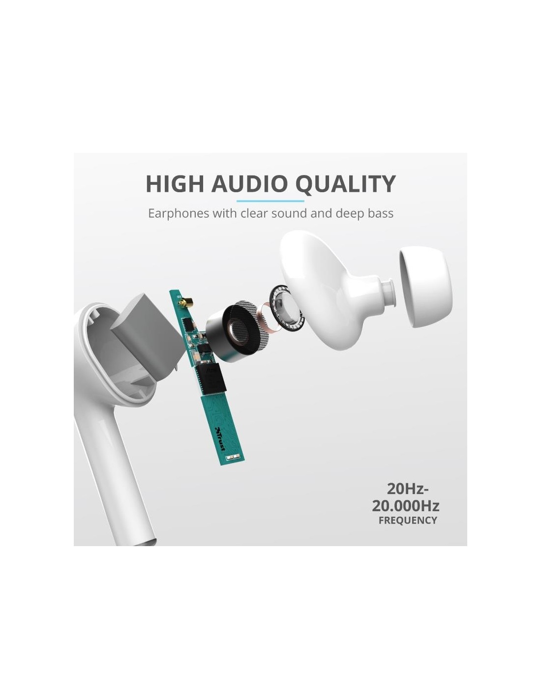 AURICULARES TRUST NIKA TOUCH EARPHONES BLUETOOTH WIRELESS WHITE