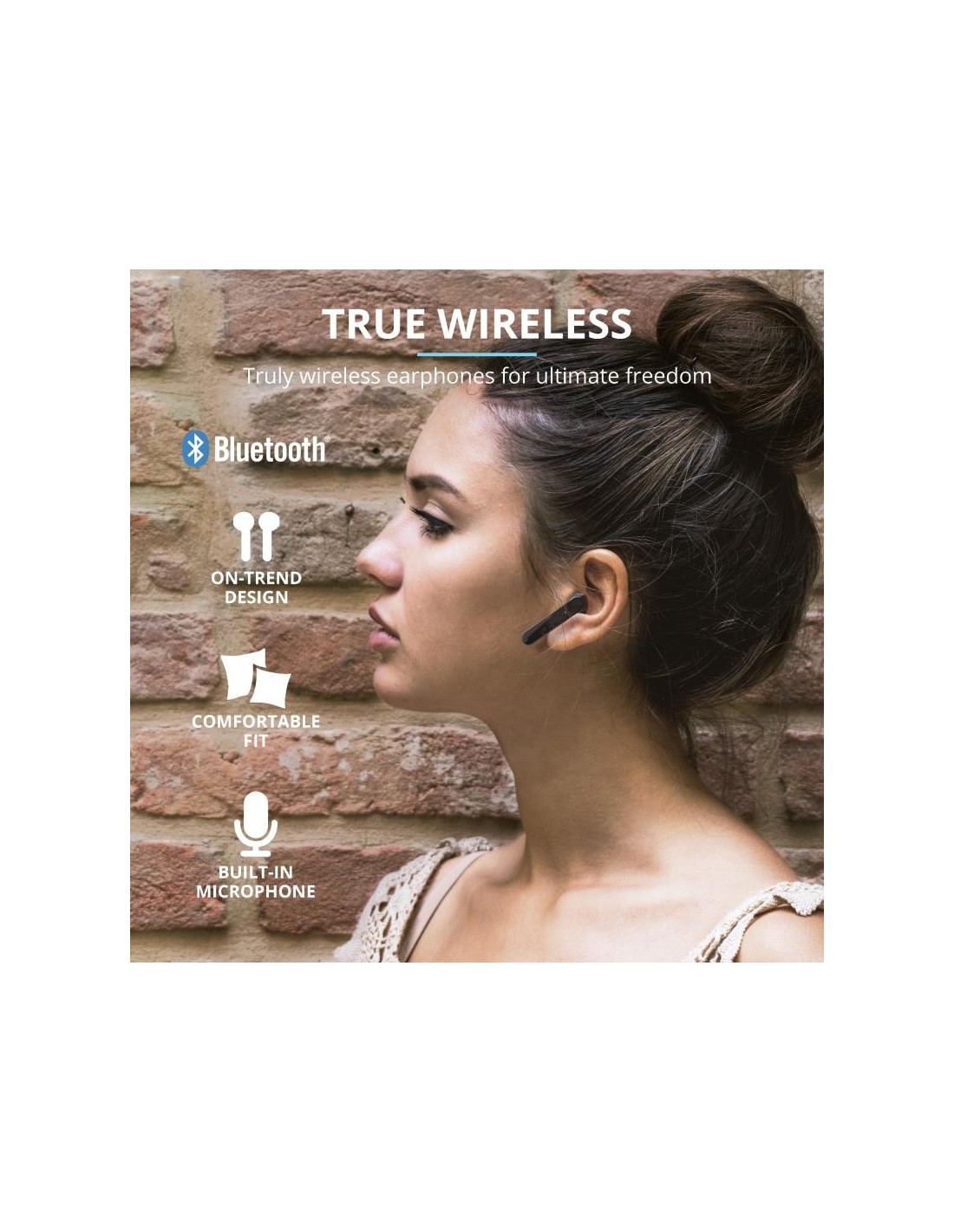 AURICULARES TRUST PRIMO TOUCH EARPHONES BLUETOOTH WIRELESS BLACK