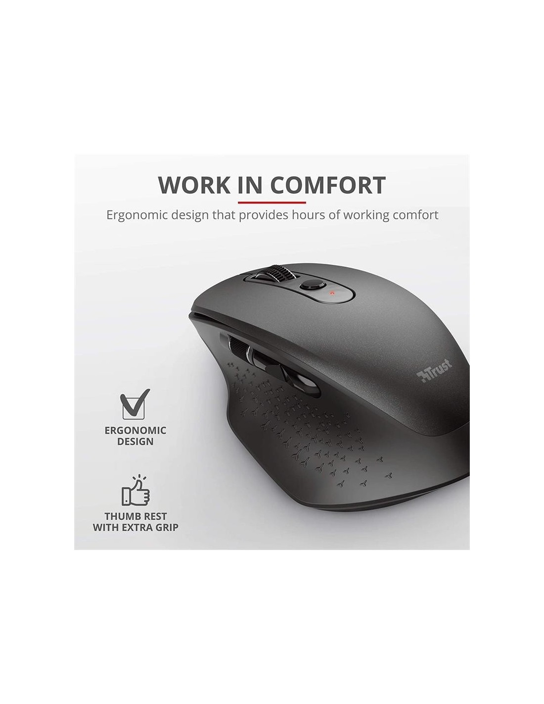 RATON TRUST OZAA ERGONOMICO RECARGABLE WIRELESS BLACK