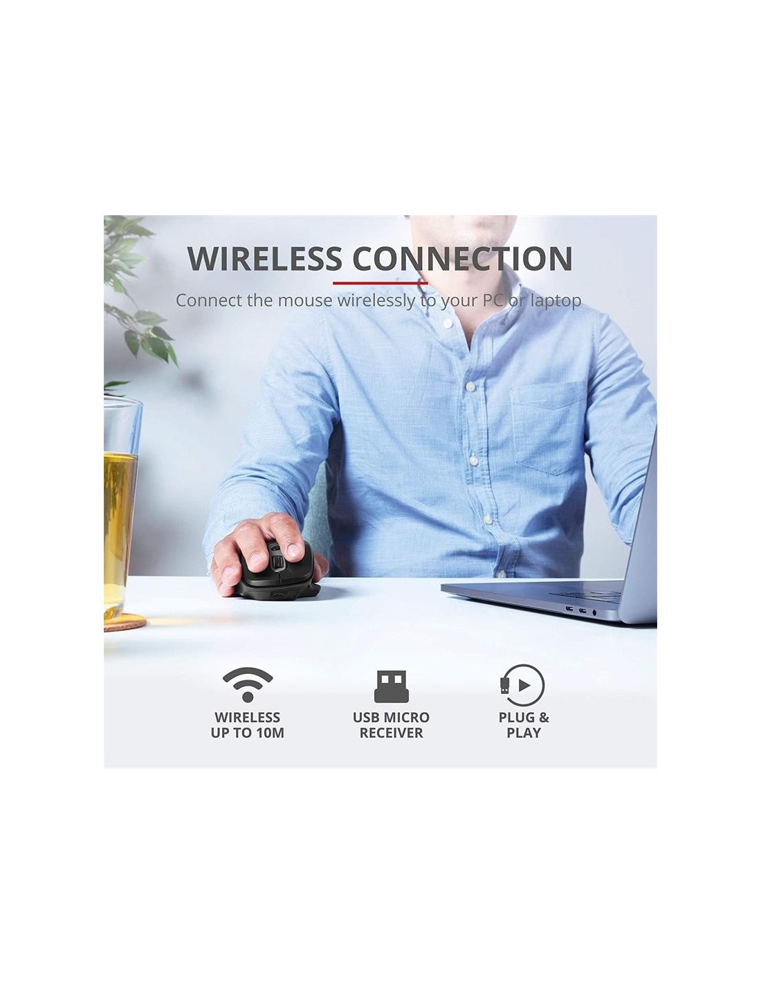 RATON TRUST OZAA ERGONOMICO RECARGABLE WIRELESS BLACK