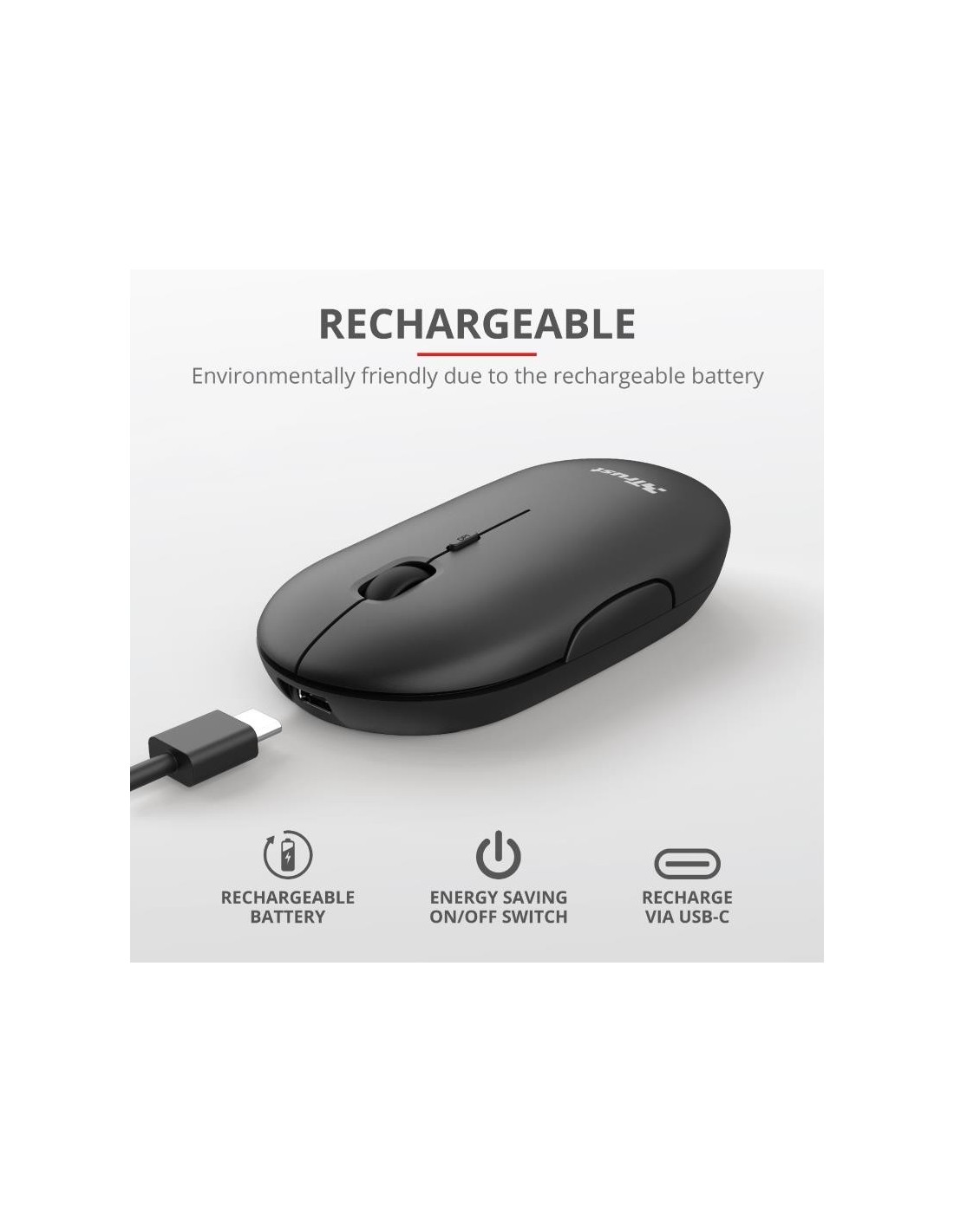 RATON TRUST PUCK RECARGABLE WIRELESS BLUETOOH BLACK