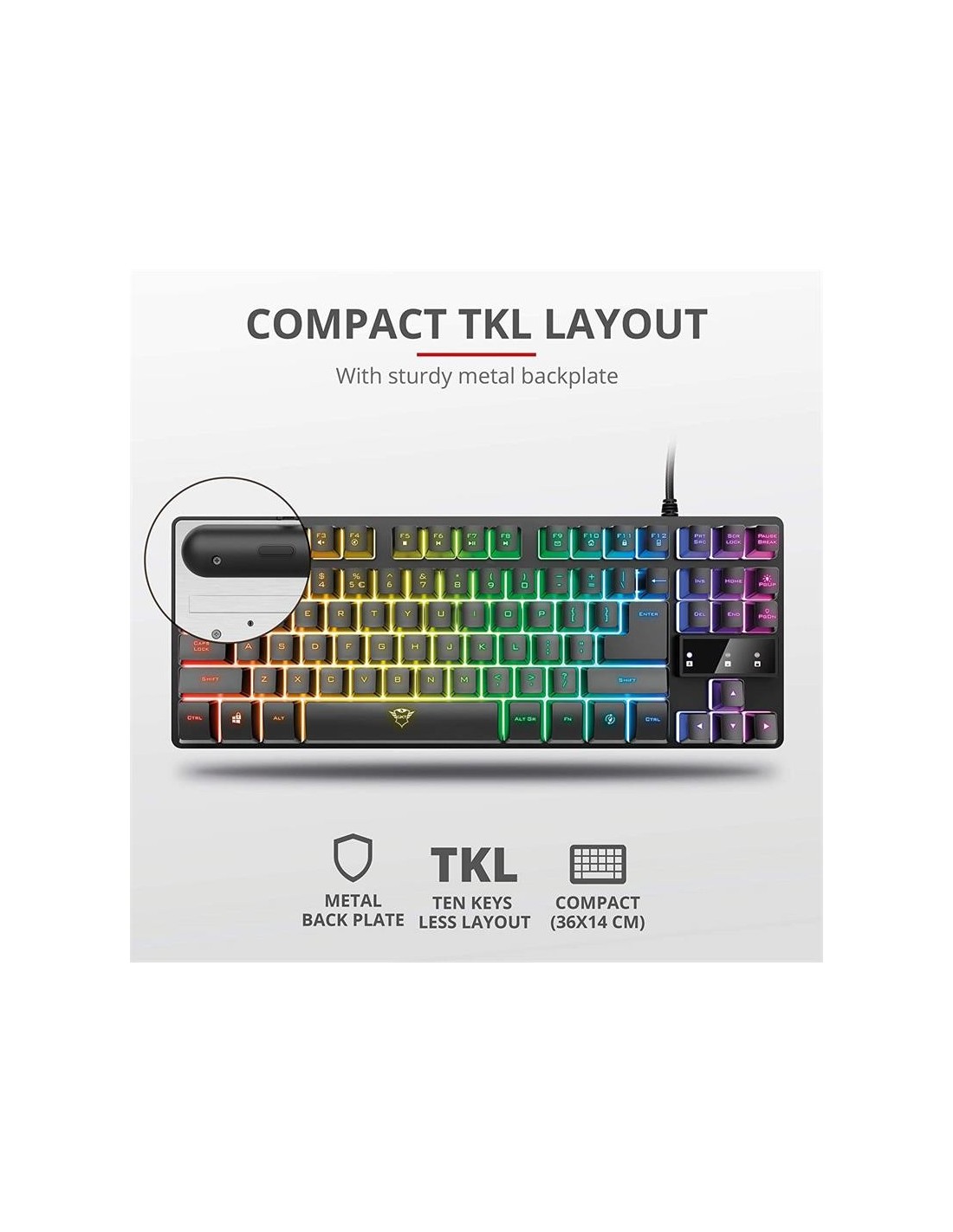 TECLADO TRUST GAMING GXT 833 METALICO USB RGB