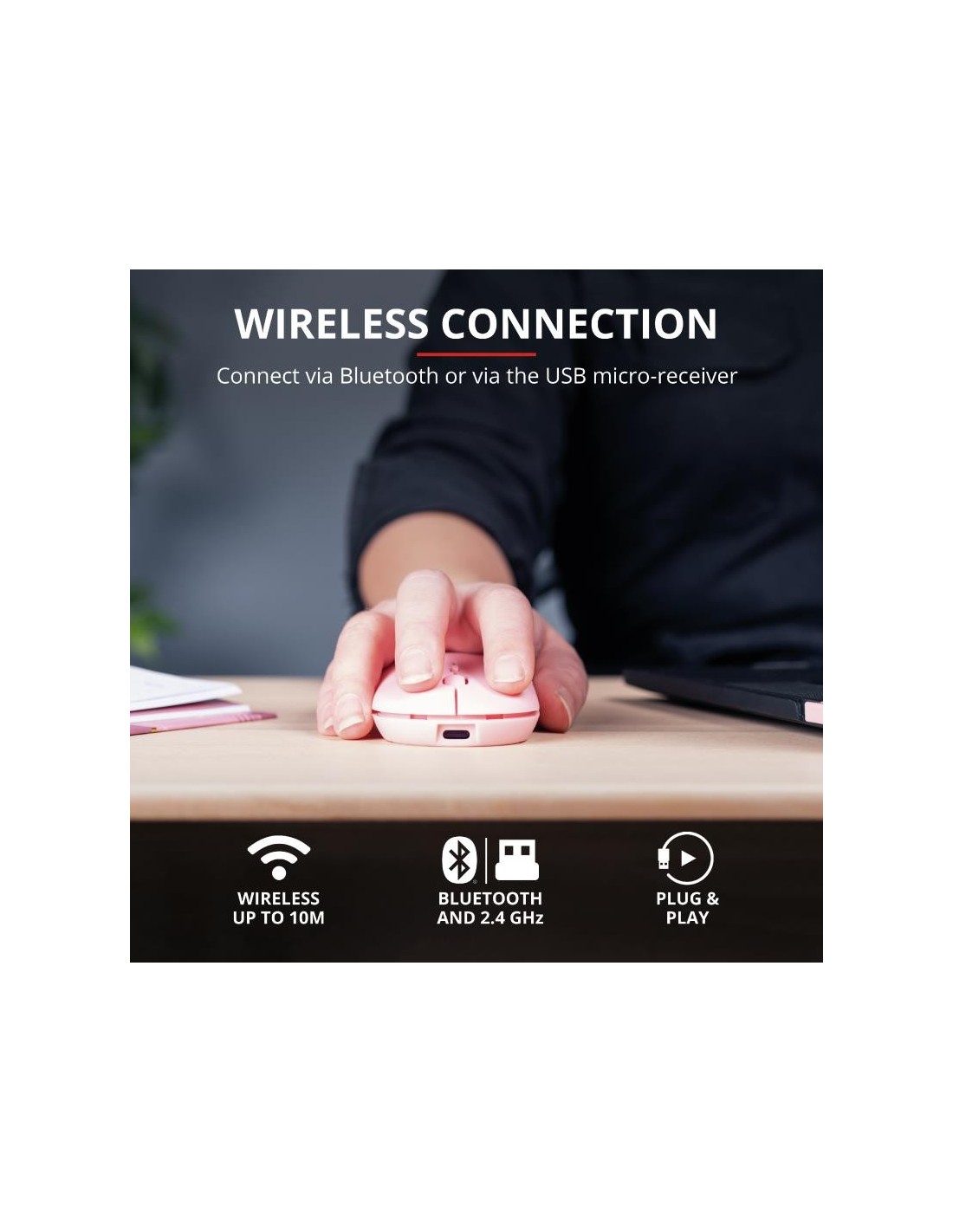 RATON TRUST PUCK RECARGABLE WIRELESS BLUETOOH PINK