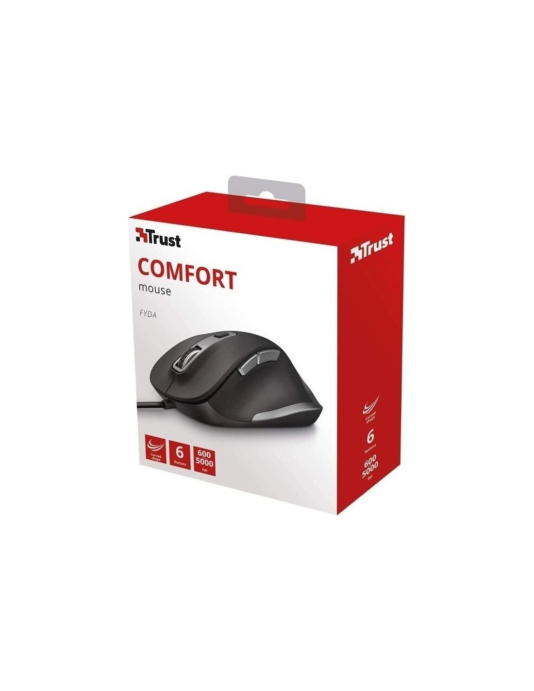 RATON TRUST FYDA WIRED COMFORT ERGONOMICO ECO USB BLACK
