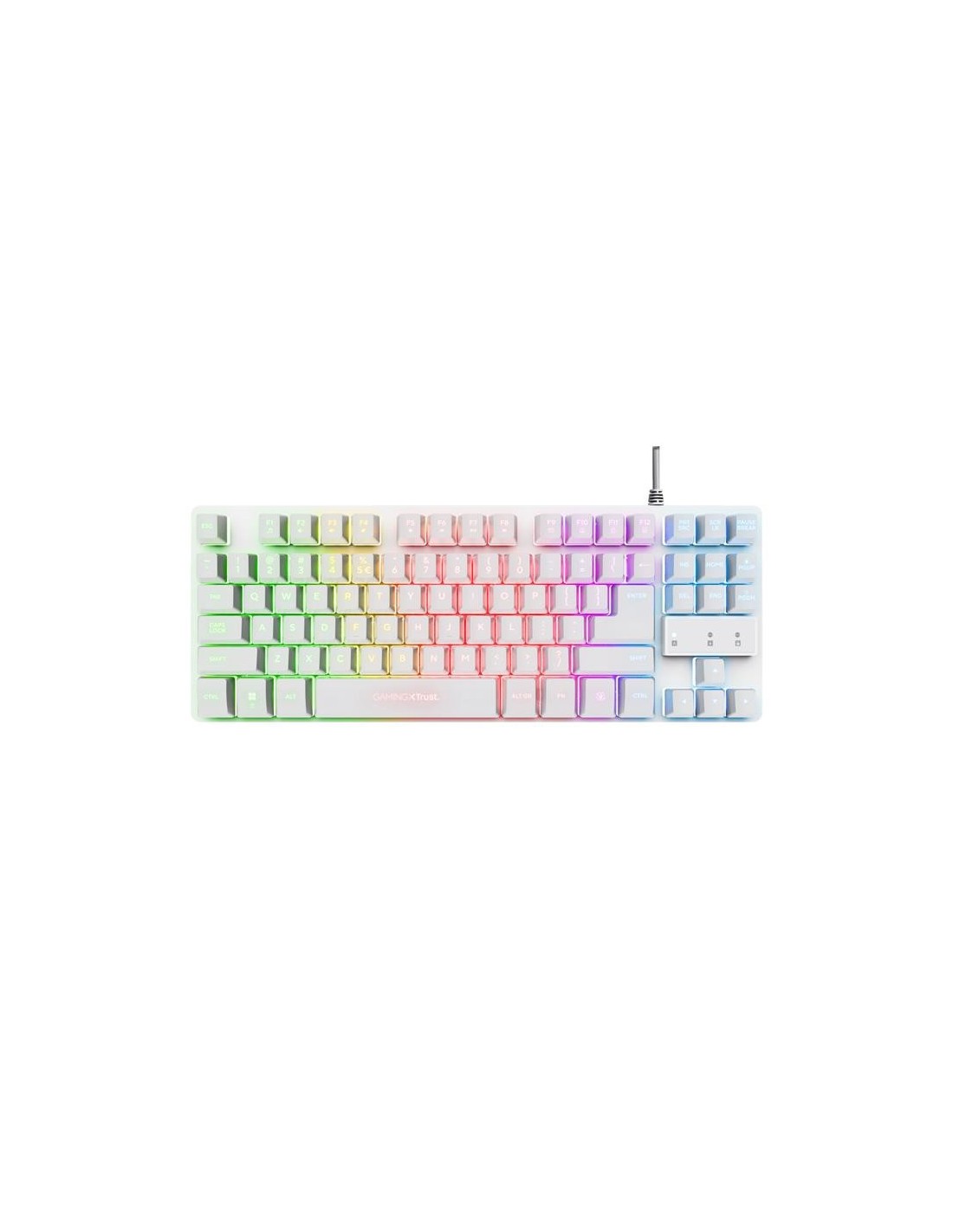 TECLADO TRUST GAMING GXT 833W THADO METALICO USB RGB WHITE