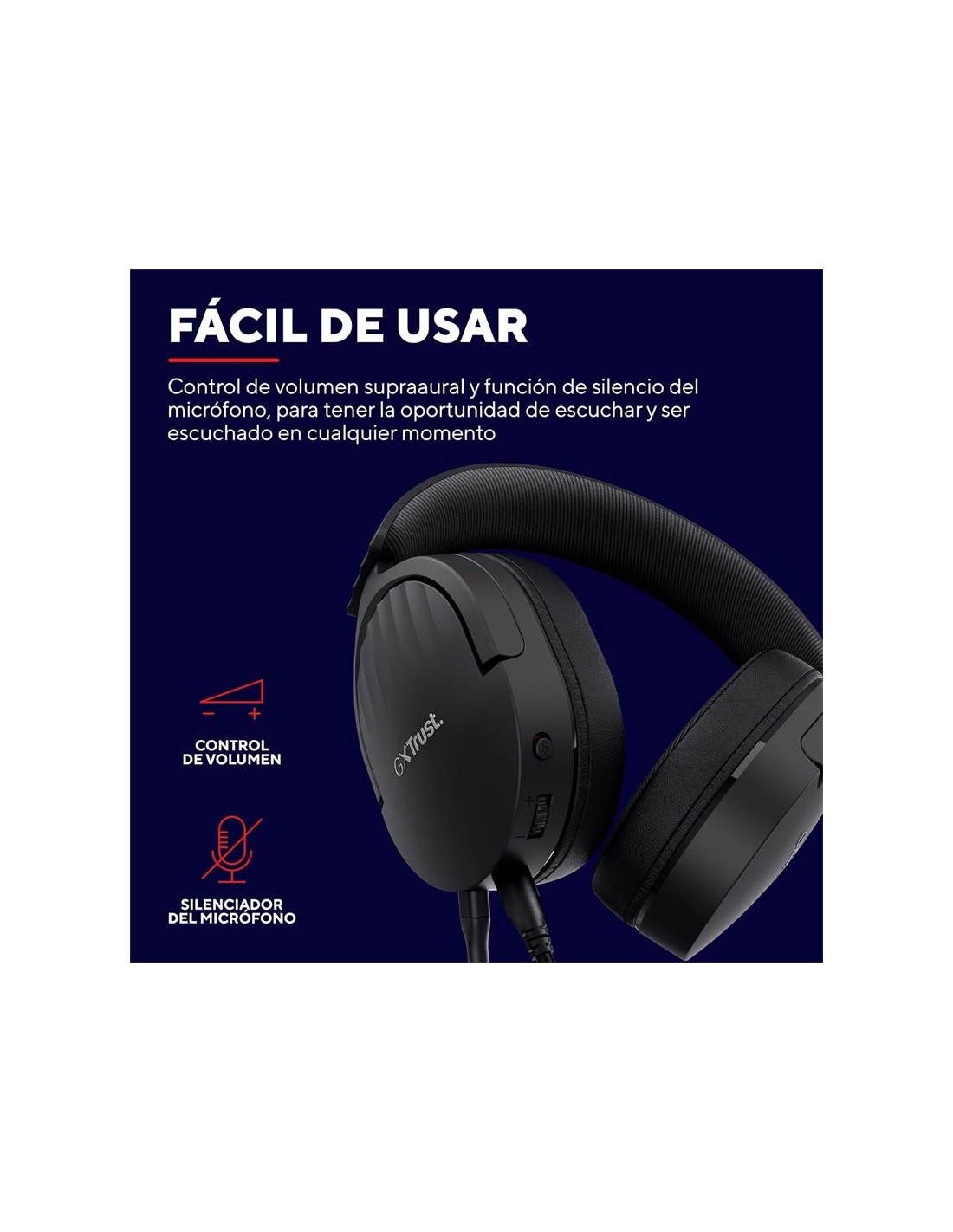 AURICULARES + MICROFONO TRUST GAMING GXT 489 FAYZO HEADSET MULTI BLACK