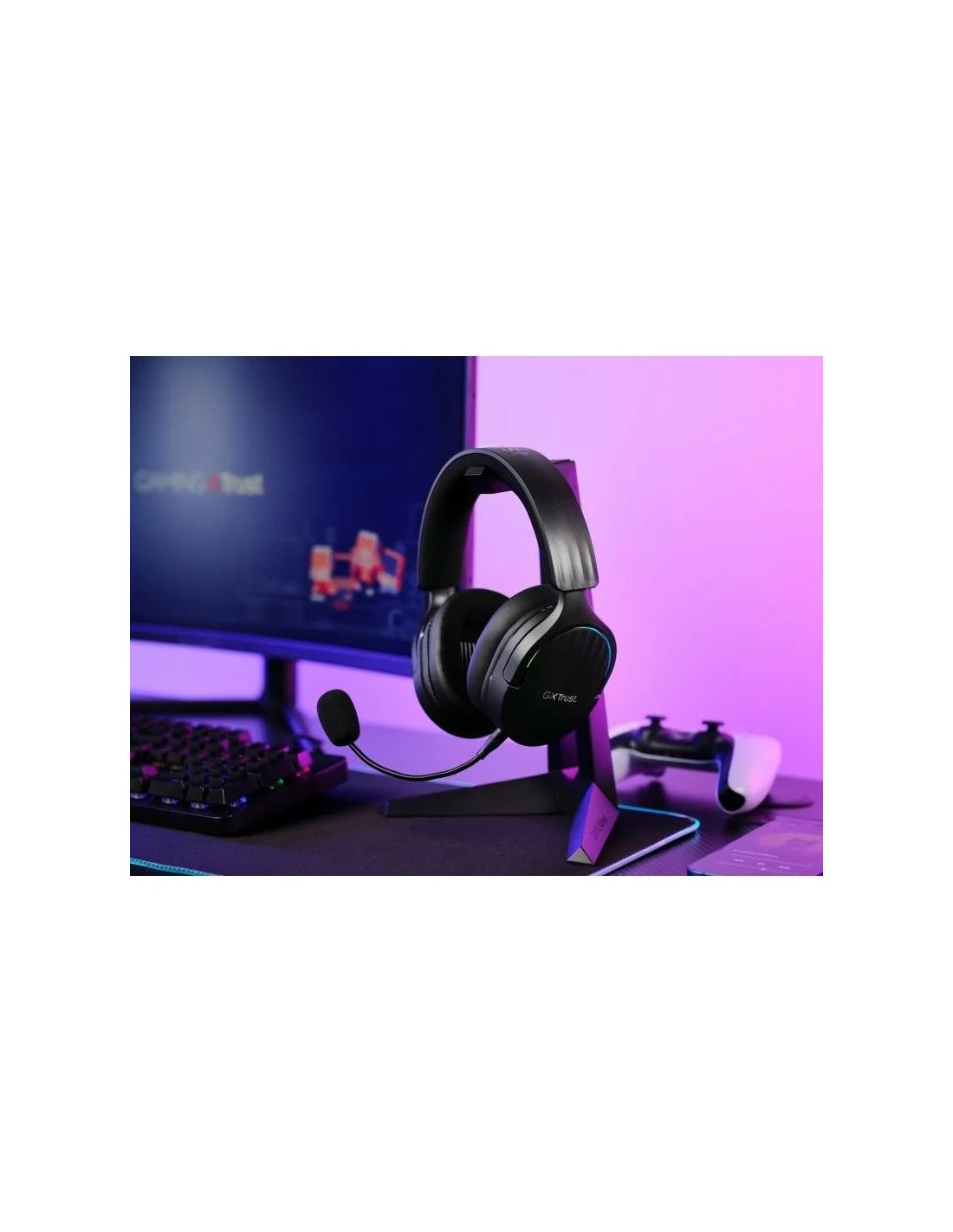 AURICULARES + MICROFONO TRUST GAMING RGB GXT 491 FAYZO HEADSET WIRELESS