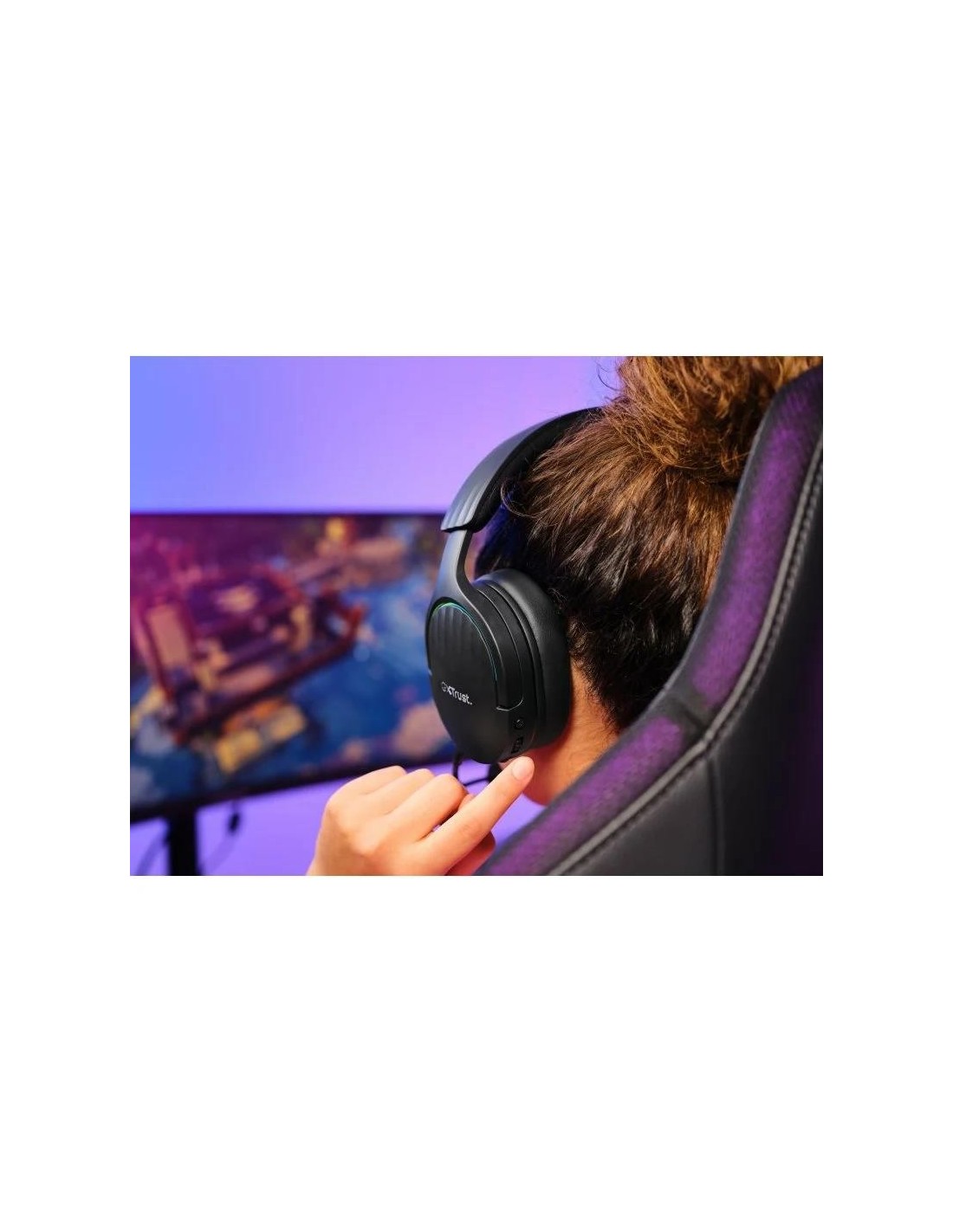 AURICULARES + MICROFONO TRUST GAMING RGB GXT 491 FAYZO HEADSET WIRELESS
