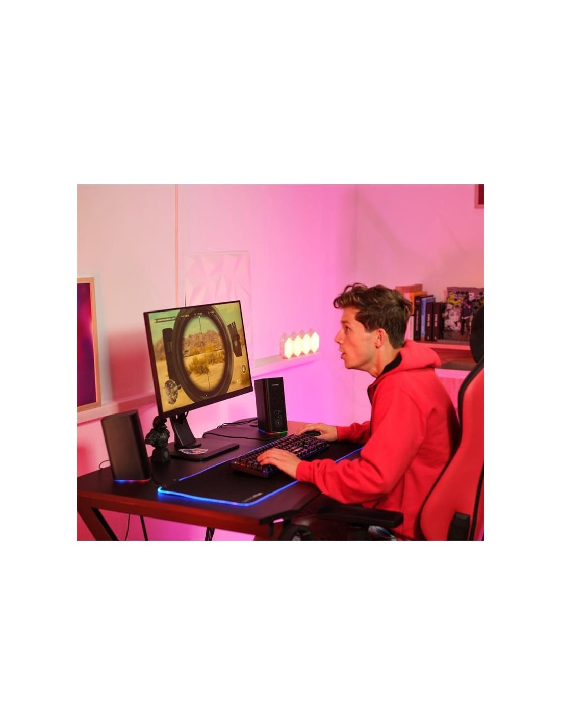 ALTAVOCES TRUST GXT 612 CETIC GAMING RGB 2.0 USB/WIRELESS BLACK