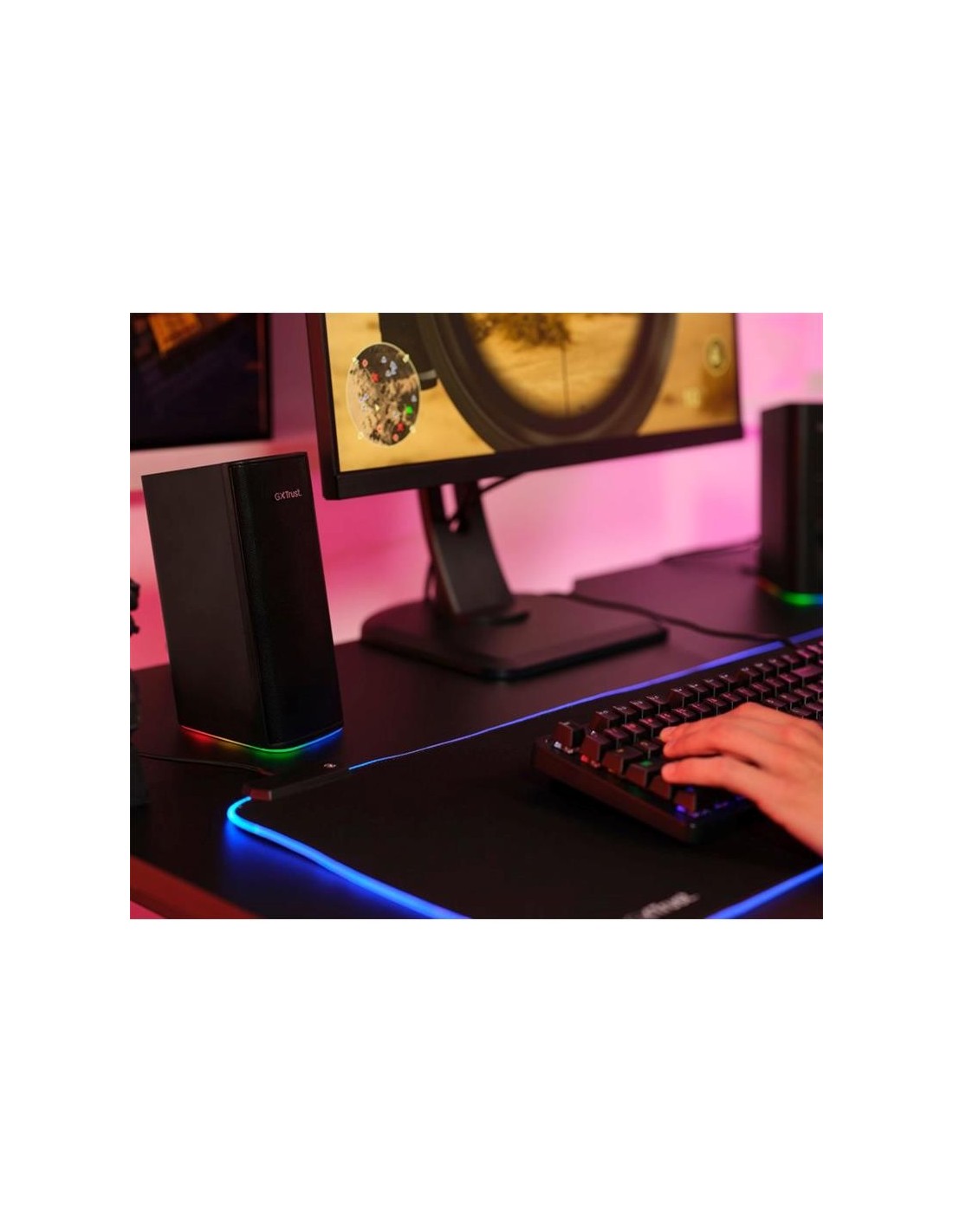 ALTAVOCES TRUST GXT 612 CETIC GAMING RGB 2.0 USB/WIRELESS BLACK