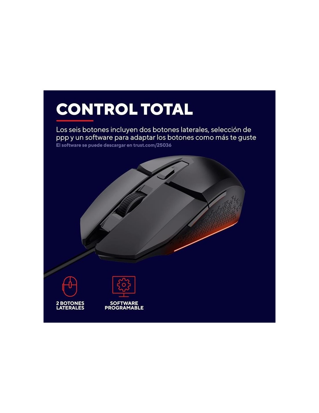RATON TRUST GAMING GXT 109 FELOX RGB USB 6400DPI 6 BOTONES BLACK