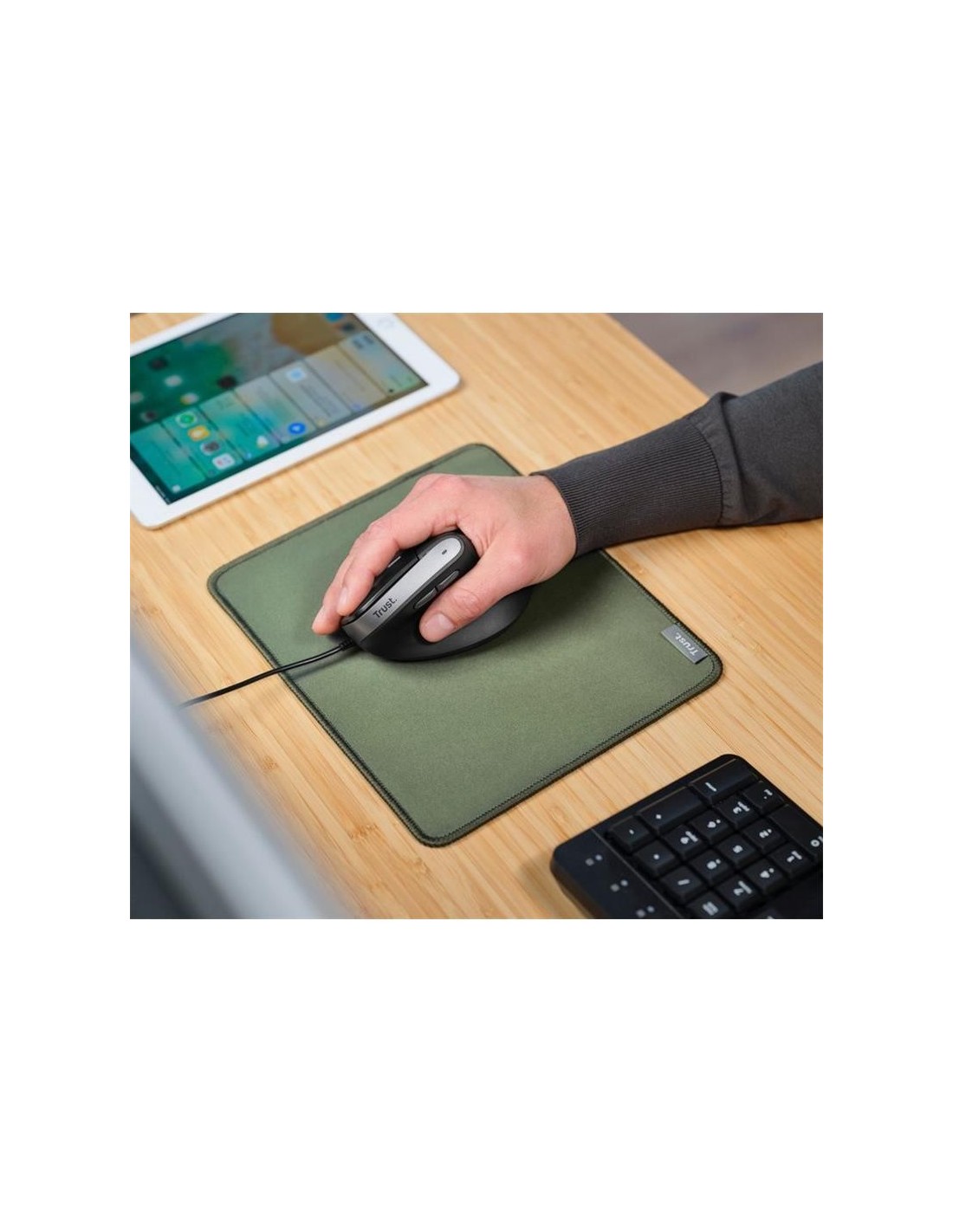 RATON TRUST BAYO II ERGONOMICO 2400 DPI USB BLACK
