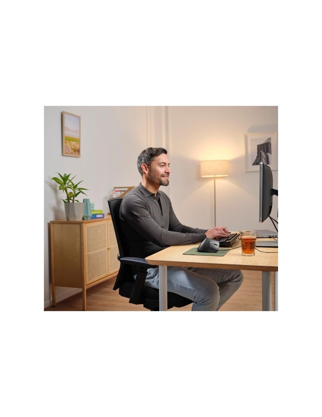 RATON TRUST BAYO II ERGONOMICO 2400 DPI USB BLACK