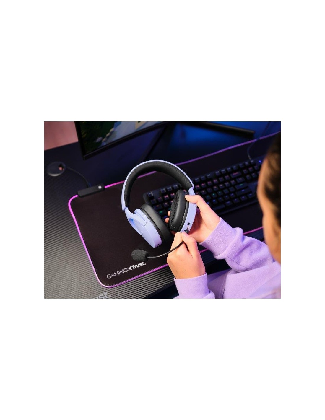 AURICULARES + MICROFONO TRUST GAMING RGB GXT 491P FAYZO HEADSET WIRELESS