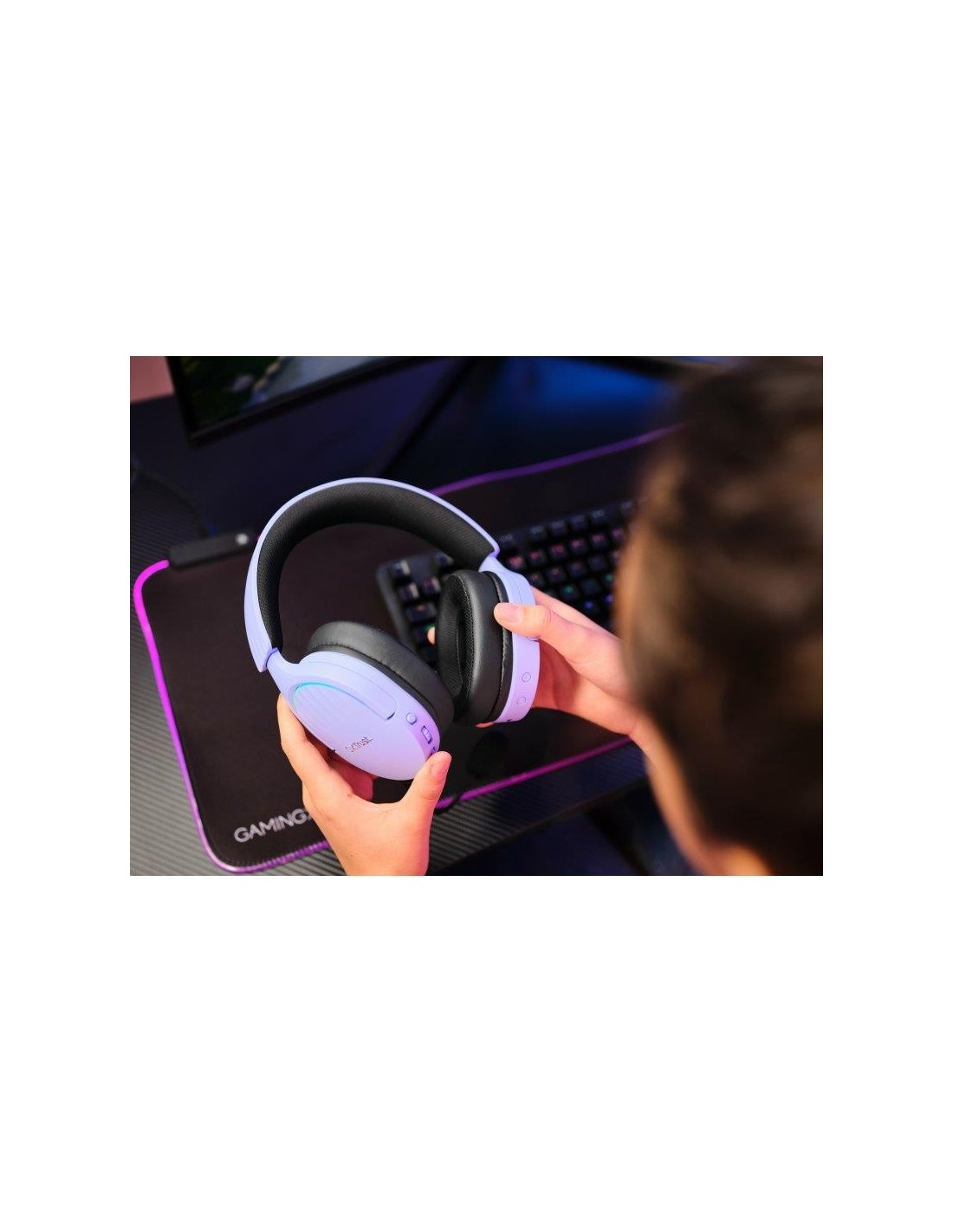 AURICULARES + MICROFONO TRUST GAMING RGB GXT 491P FAYZO HEADSET WIRELESS