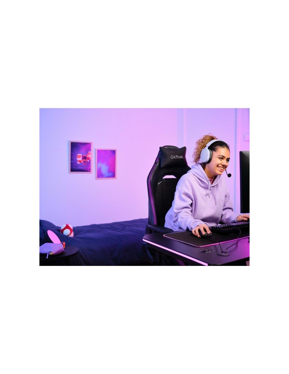 AURICULARES + MICROFONO TRUST GAMING RGB GXT 491P FAYZO HEADSET WIRELESS
