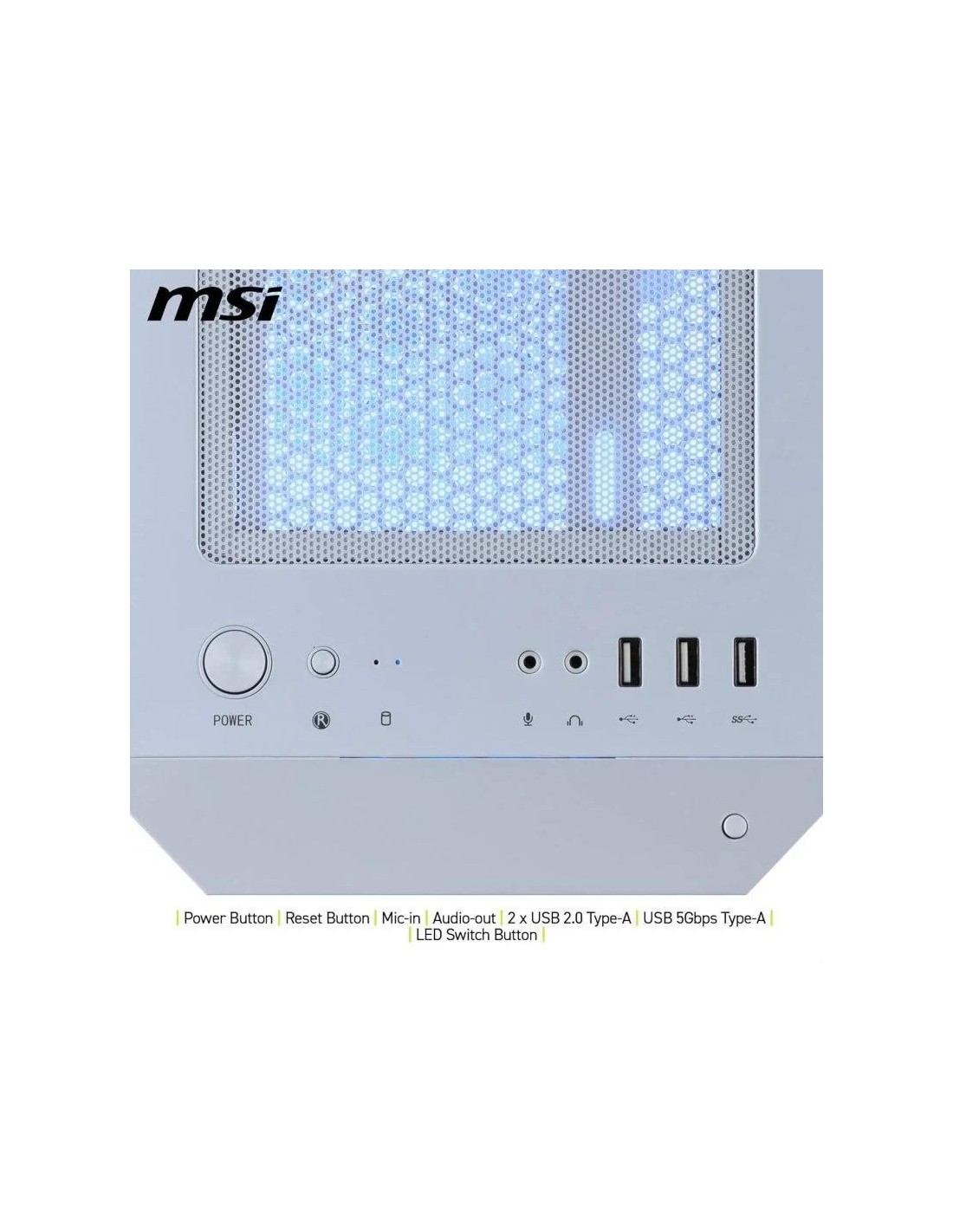 CAJA ORDENADOR GAMING MSI MAG FORGE M100R MATX ARGB WHITE