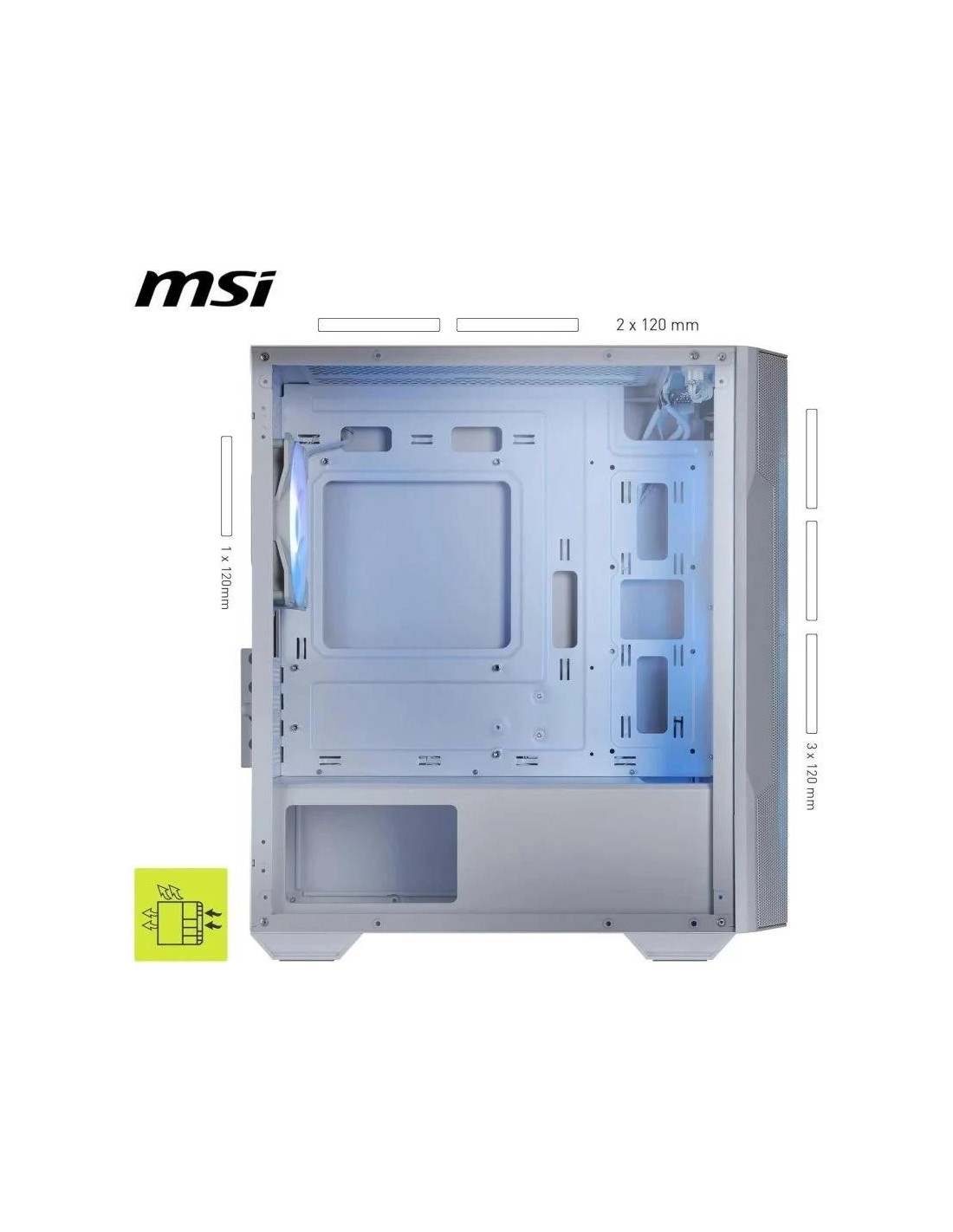 CAJA ORDENADOR GAMING MSI MAG FORGE M100R MATX ARGB WHITE