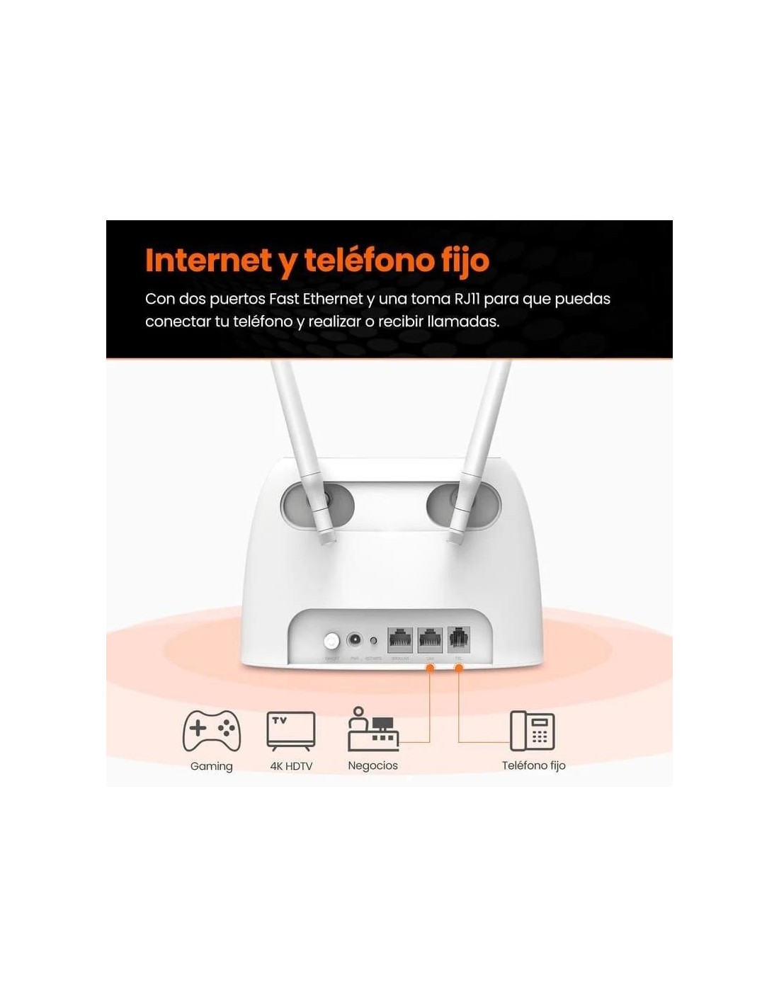 WIRELESS ROUTER TENDA 4G06 WIFI 4G 300MBPS VOLTE