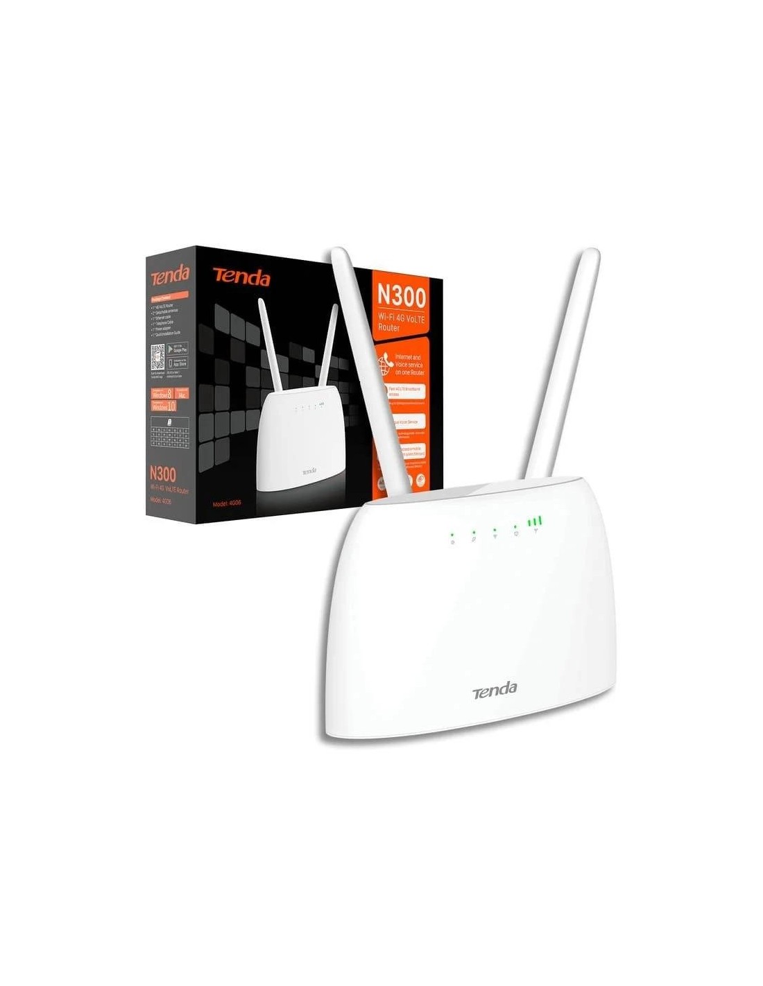 WIRELESS ROUTER TENDA 4G06 WIFI 4G 300MBPS VOLTE