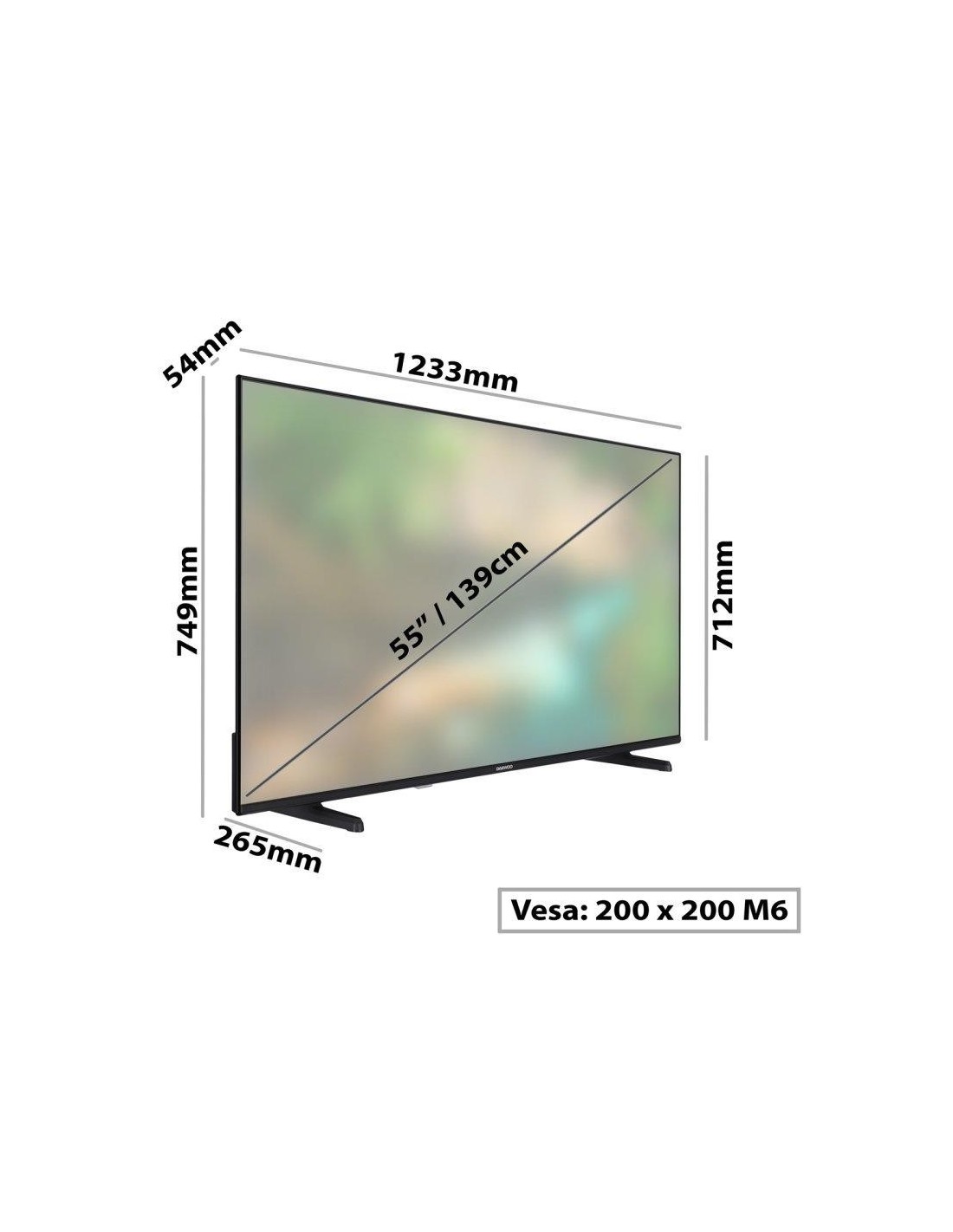 TELEVISOR DAEWOO 55 LED 4K UHD USB SMART TV ANDROID WIFI HOTEL