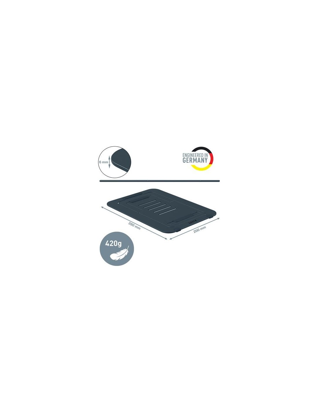 SOPORTE LEITZ SOBREMESA PARA TABLET ERGONOMICO GREY
