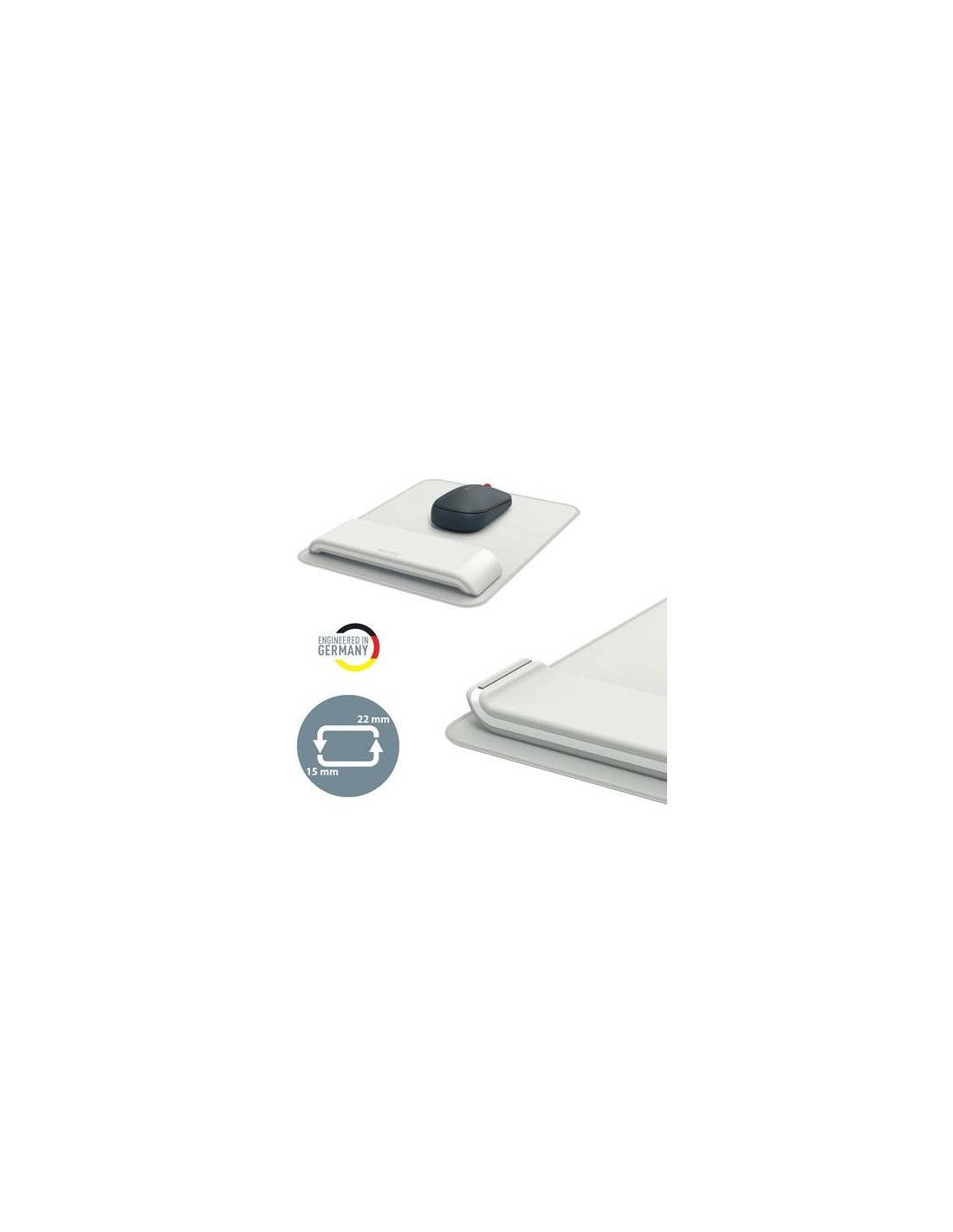 ALFOMBRILLA + REPOSAMUÑECA TECLADO LEITZ ERGONOMICO LIGHT GREY