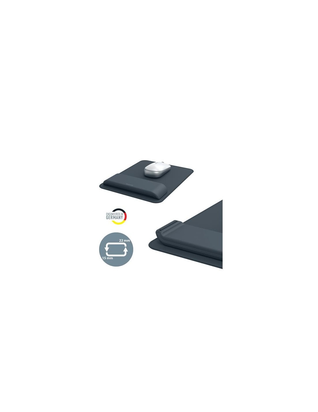 ALFOMBRILLA + REPOSAMUÑECA TECLADO LEITZ ERGONOMICO GREY