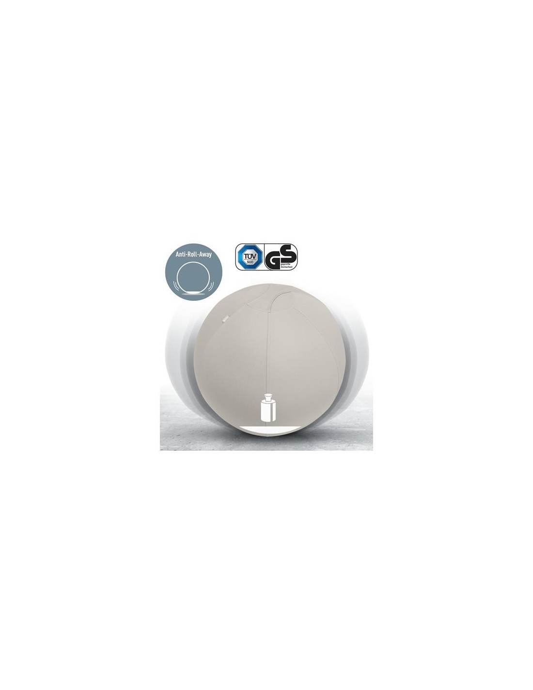ASIENTO BALON LEITZ ANTIDESLIZANTE ERGO ACTIVE 75CM SILVER
