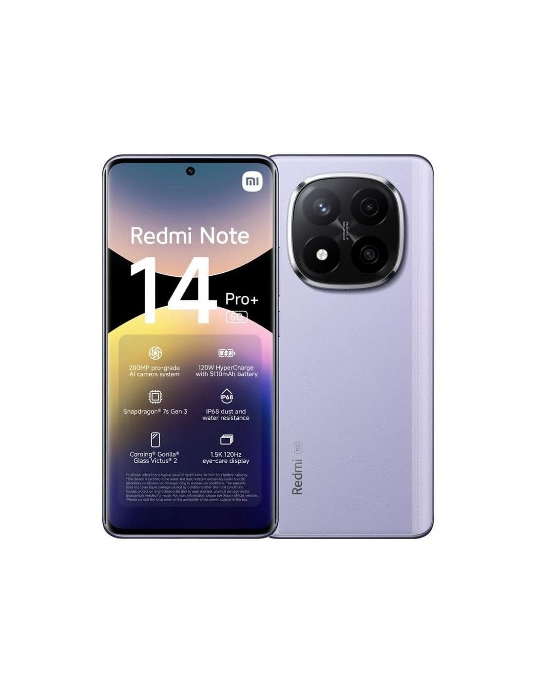 SMARTPHONE XIAOMI REDMI NOTE 14 PRO+ 6.67 8GB/256GB/200MP/NFC/5G PURPLE