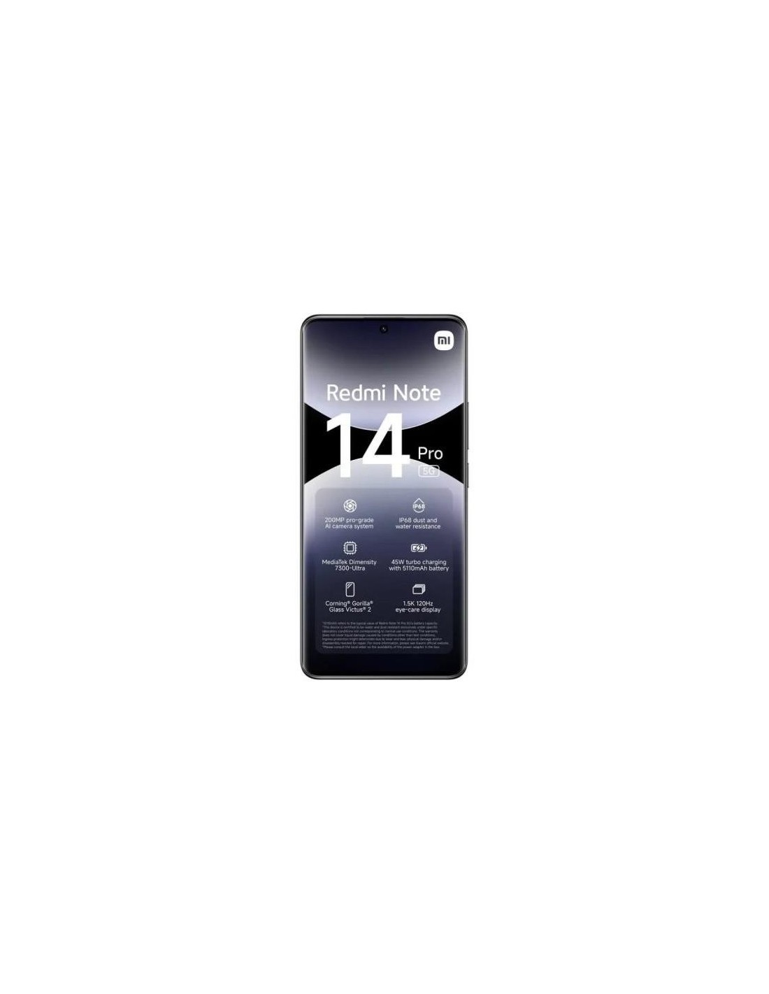 SMARTPHONE XIAOMI REDMI NOTE 14 PRO 6.67 FHD+ 8GB/256GB/200MP/NFC/5G BLACK