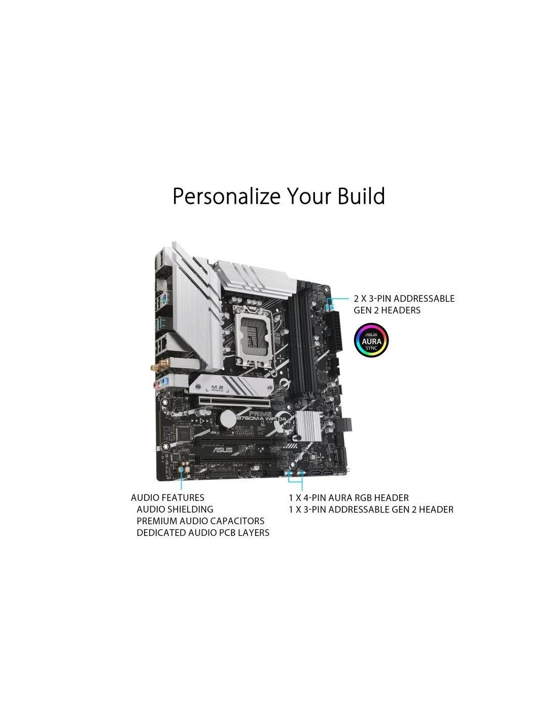 PLACA BASE ASUS B760M-A WIFI D4 M-ATX DDR4 HDMI + DP