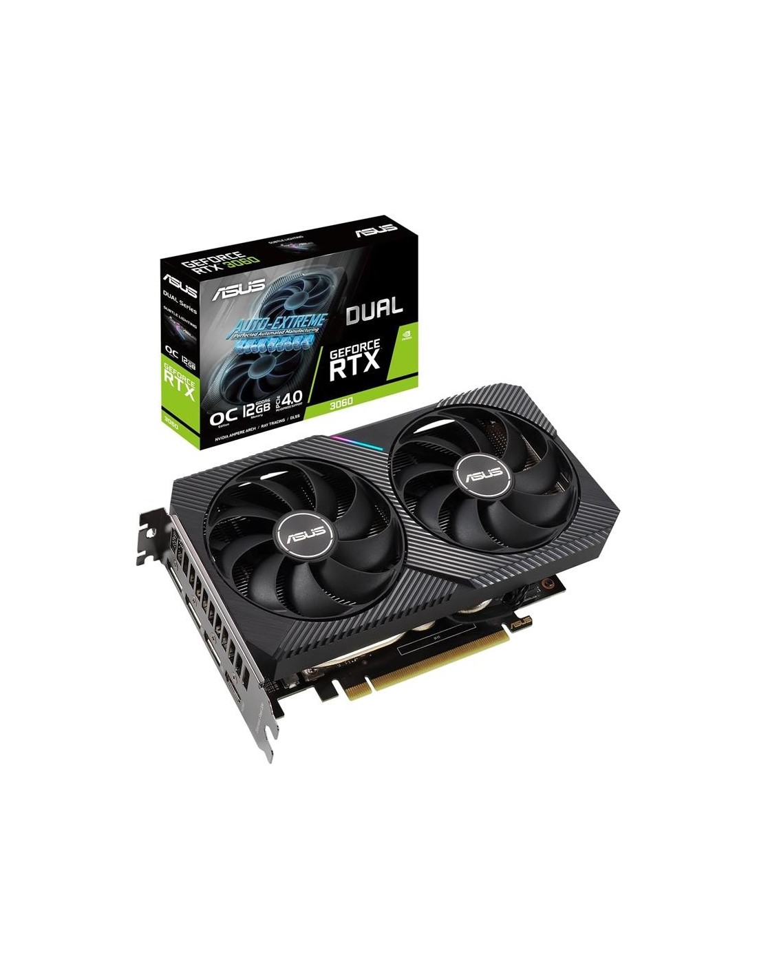TARJETA DE VIDEO ASUS DUAL NVIDIA RTX3060 12GB V2 OC HDMI DP GDRR6 PCIE