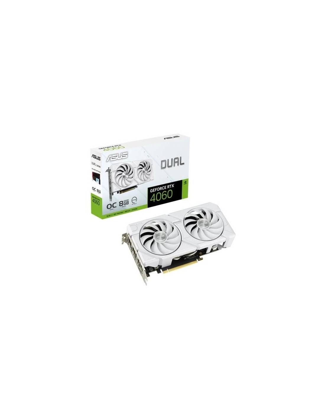 TARJETA DE VIDEO NVIDIA ASUS RTX4060 DUAL EVO OC 8GB GDRR6 DP HDMI WHITE