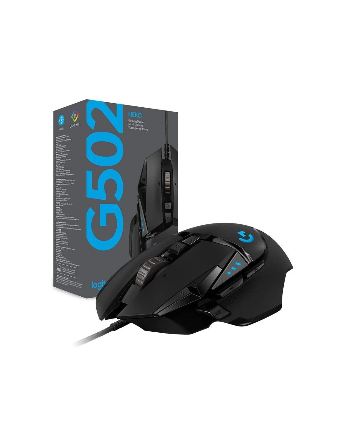 RATON LOGITECH G502 HERO OPTICO USB GAMING BLACK