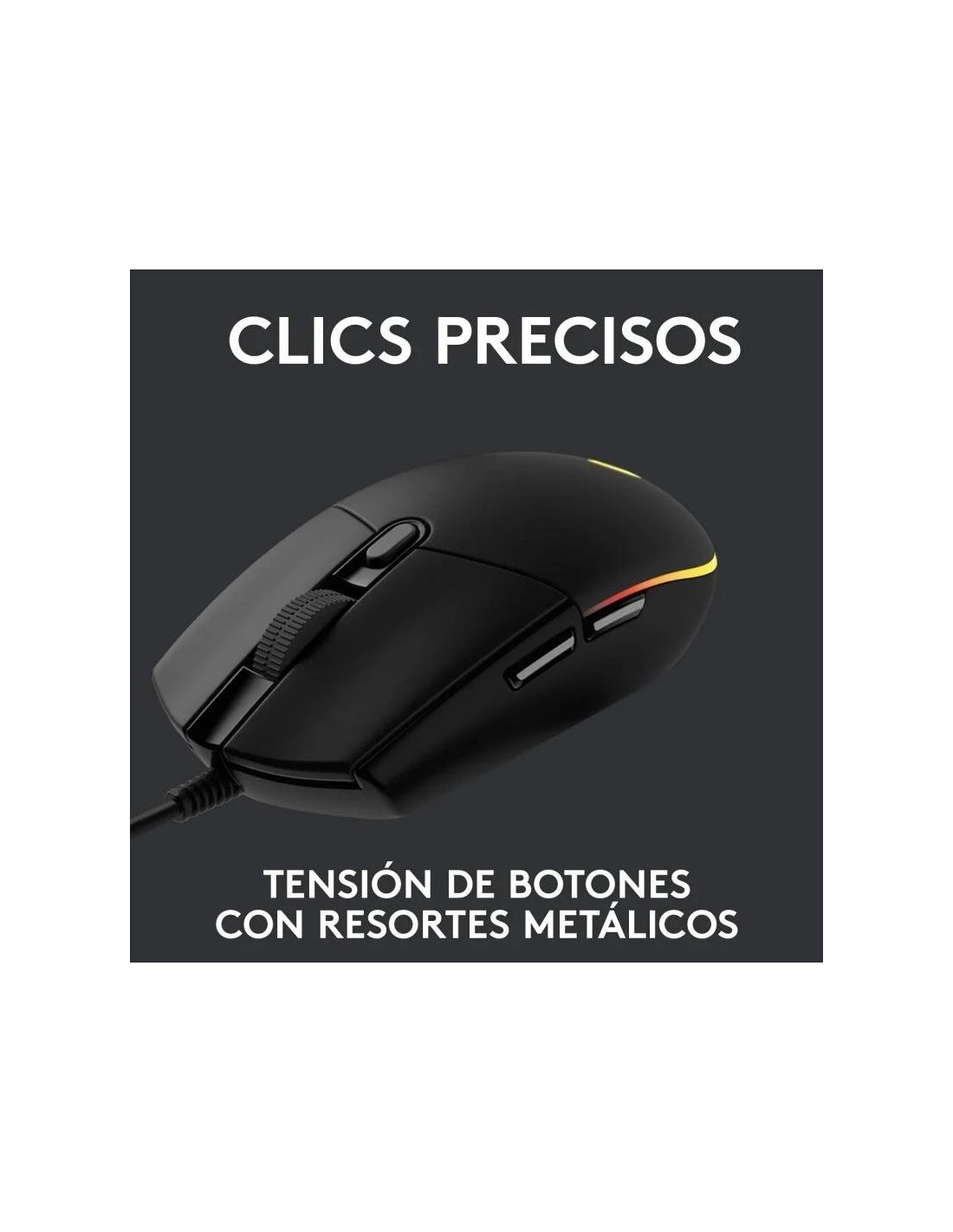 RATON LOGITECH G203 LIGHTSYNC RGB USB BLACK